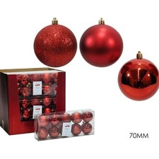 PALLINE DI NATALE SFERE ROSSE 7cm 10pz