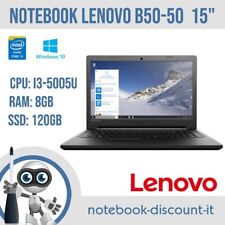Notebook 15"  LENOVO B50-50  Cpu  i3-5005u  Ram 8gb DDR3  SSD120gb Win10Pro