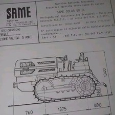 TRATTRICE CINGOLI SAME SOLAR 60 CL Scheda Omologazione italiana Originale 1987