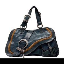 Borsa a tracolla DIOR Gaucho in pelle di vitello verde