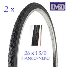 OFFERTA 2 Copertoni bianco neri 26 x1 3/8 da DONNA per bici bicicletta  VINTAGE 