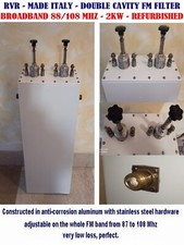 Pass banda filtro FM Broadcast Prof - due cavità RVR - WB da 88 a 108 Mhz 2Kw