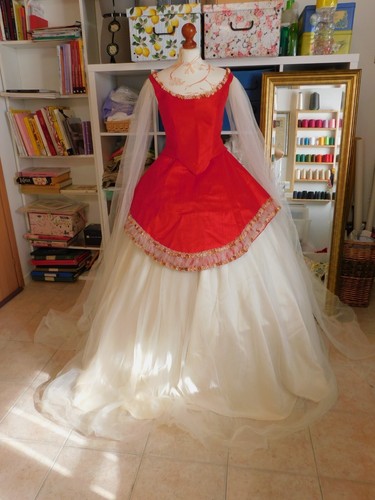 Abito sposa rosso tulle - abito,