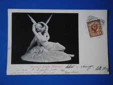 POGGIBONSI (SI) AMORE E PSICHE OPERA DEL CANOVA A LOUVRE CARTOLINA VG 24.02.1902