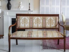 Divanetto divano impero con intagli colore oro tipo fregi bronzo