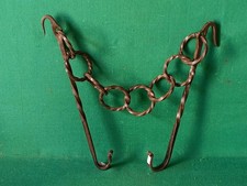 VECCHIA CATENA DA CAMINO IN FERRO BATTUTO E FORGIATO A MANO LUNG. 138 CM. CJ100