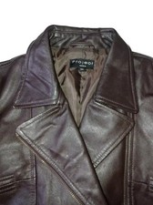 Giacca In Vera Pelle Donna Project Marrone Scuro Taglia M Vintage