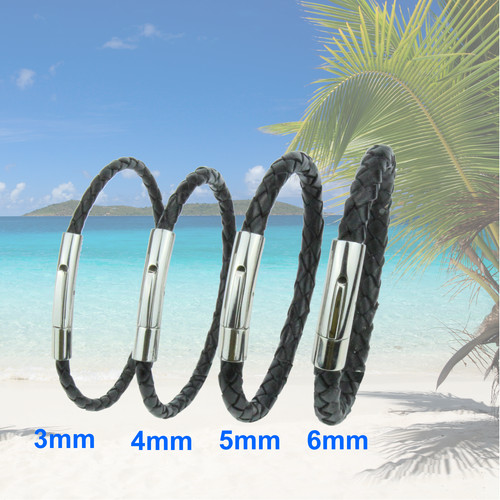Bracciale pelle intrecciato