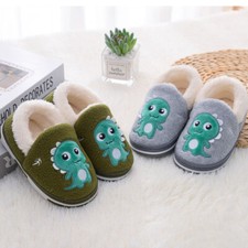 Pantofole Bambini Bambino Invernali Dinosauro Peluche Ragazzi Ragazze Calde Antiscivolo Scarpe Interno