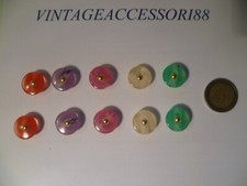 SET 10 BOTTONI CAMICIA MAGLIONE MAGLIA MIX COLORI RESINA VINTAGE DIAMETRO 1,7 CM