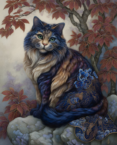 Gatto pelo lungo calico - gatto,