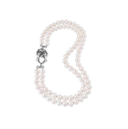 Collana perle maschera - e,