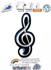patch Chiave di violino Sol toppa termoadesiva musica nota spartito pentagramma