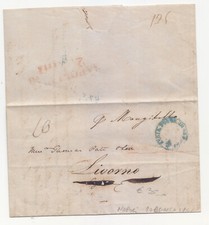 TT586-VIA DI MARE-"COL MONGIBELLO" LETTERA DA NAPOLI A LIVORNO