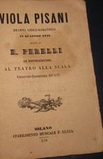 1873 Viola Pisani : dramma lirico-romantico Perelli Teatro alla Scala Prima esec