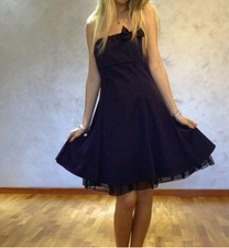 vestito abito corto festa tg M fiocco gonna a palloncino 