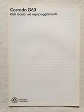 Volkswagen Dati Tecnici Corrado G60 In Italiano Marzo 1989