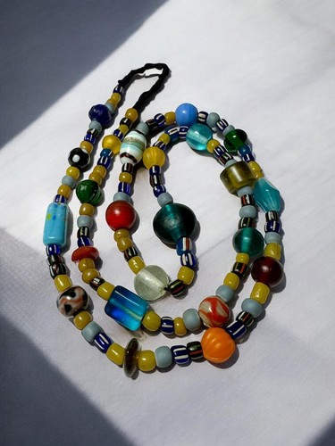 Collana perle vetro - collana, di
