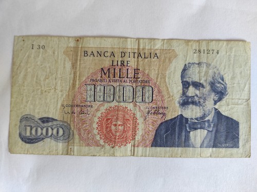 1000 lire verdi tipo - lire, g.
