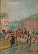 Dipinto olio su cartoncino  ( Giovanni Vicedomini) scuola napoletana XX Secolo 