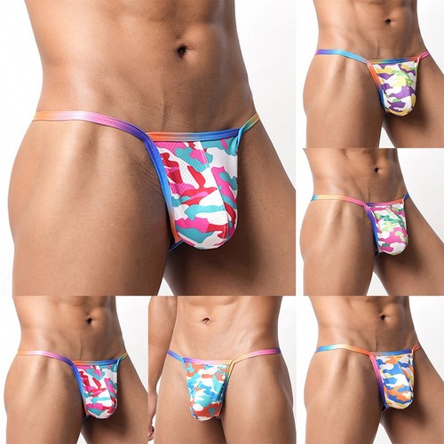Printed men thongs low - men, waist