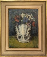 Dipinto olio su tela, vaso di