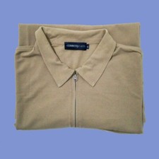 Polo vintage da uomo beige CERRUTI Jeans tg XXL cotone cerniera t shirt