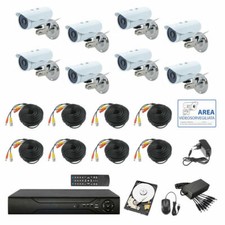KIT Videosorveglianza AHD IP CLOUD DVR 8 CH 8 Telecamere HD IR 2 MPX + HARD DISK