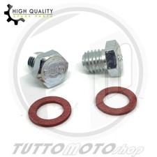 KIT 2 BULLONI + GUARNIZIONI CARICO SCARICO TAPPI OLIO MOTORE VESPA PX 200 P200E