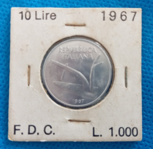 Moneta lire 1967 - 10, spighe
