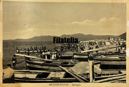 Cartolina mondragone spiaggia - cartolina,