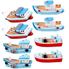  8 Pcs Miniature Boat Barca Da