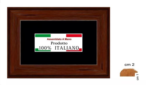 Cornice legno noce con - in,