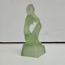 Pressed glass nude woman figurine Rudolfova Hut style Jitka Forejtova