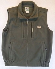 Gilet Drake Waterfowl uomo XL verde full zip pile zip tasca attacco magna