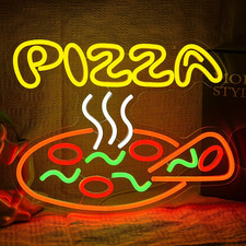 Insegna al neon pizza a forma di pizza insegna luminosa per decorazione pizzeria attività dimmerabile