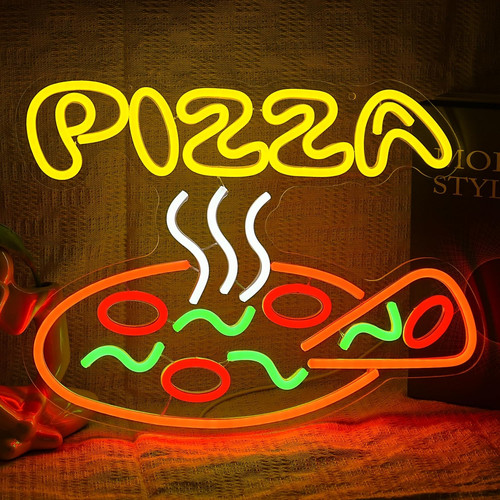 Insegna neon pizza forma - insegna, al