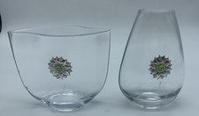 Lotto Di Due Vasi Porta Fiori In Vetro Trasparenze Veneziane Made In Italy Usati