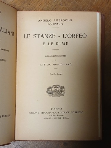 Stanze orfeo e le rime - le,