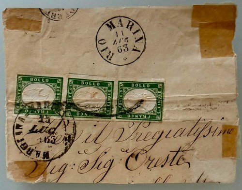 Italia 1863 frammento - 1863, striscia