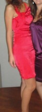 Abito rosso porpora, Tenax, taglia 42, in seta
