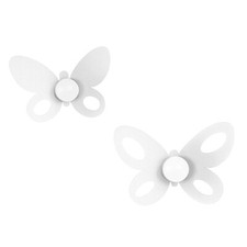 Arti e Mestieri Appendiabiti da parete Set 2pz Butterfly Metallo   Bianco