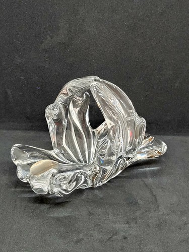 Crystal ashtray with - ashtray, silver/