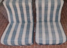 Poltroncine Ex Discoteca Anni 70,verdi A Righe Vintage 2 Pezzi