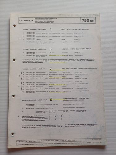 Benelli 750 sei catalogo - 750,