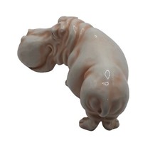 Ippopotamo smaltato numerato firmato ceramica italiana semi-acquatico animale mammifero africano