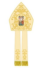 Mitria realizza a mano in seta pura ricami in oro fino figura dipinta a olio