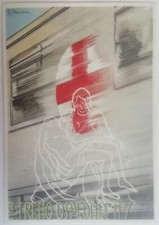 CARTOLINA REGIO TRENO OSPEDALE 17 CROCE ROSSA ITALIANA CRI MAIRANI FIRMATA 