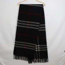 Sciarpa in puro cashmere colore nero fantasia tartan 190x67 grande