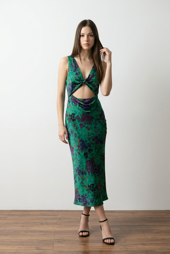 Abito floreale zara - abito, verde
